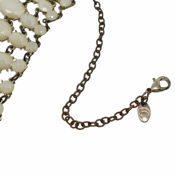 Vintage Bib Style Necklace w 3 Rows of Shiny Faceted Ovals 20" Long - Hey Viv - Picture 4 of 6